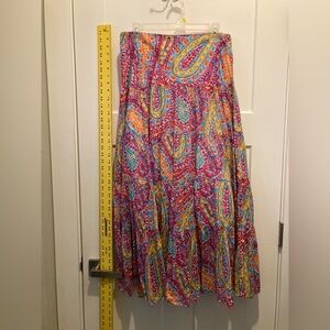 LAUREN by Ralph Lauren Boho Maxi Skirt Sz. M Vintage 100% Cotton